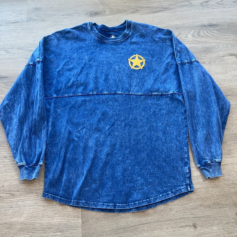 Disney Parks Spirit Jersey Adult Size Small Toy Story Sheriff Woody Long Sleeve